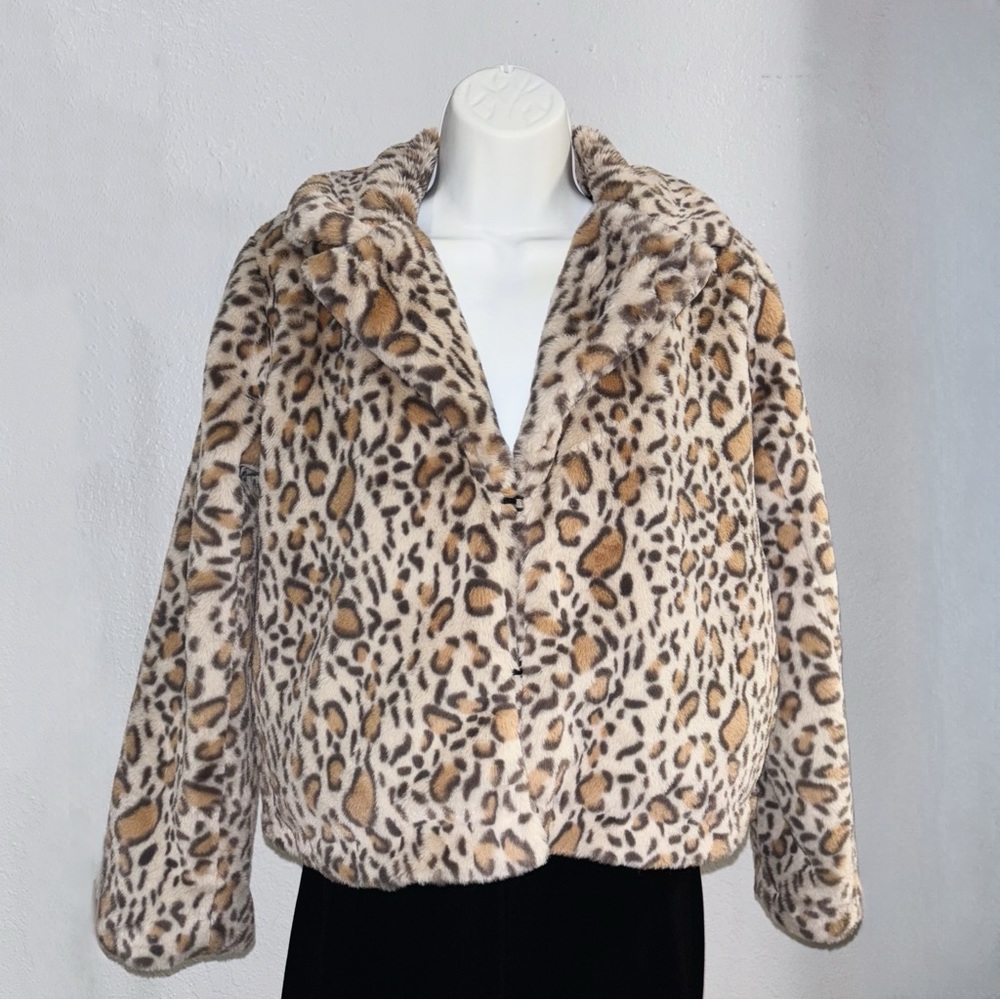 STATE Brown and Cream Teddy Jacket Faux Fur